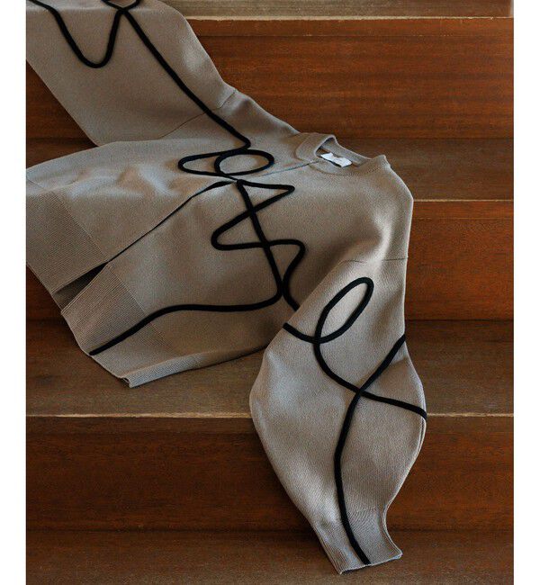 ADAM ET ROPE'「【サステナブル】ラインアートカーディガン」|カーディガン|