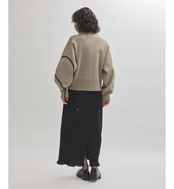 ADAM ET ROPE'「【サステナブル】ラインアートカーディガン」|カーディガン|