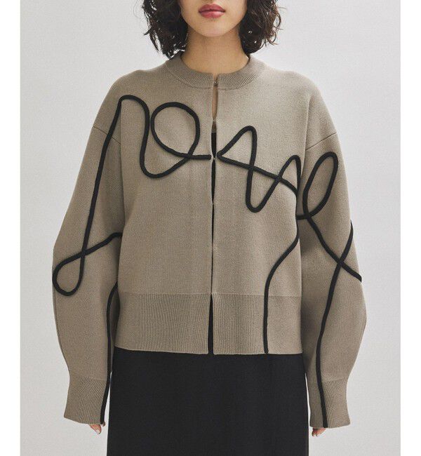 ADAM ET ROPE'「【サステナブル】ラインアートカーディガン」|カーディガン|