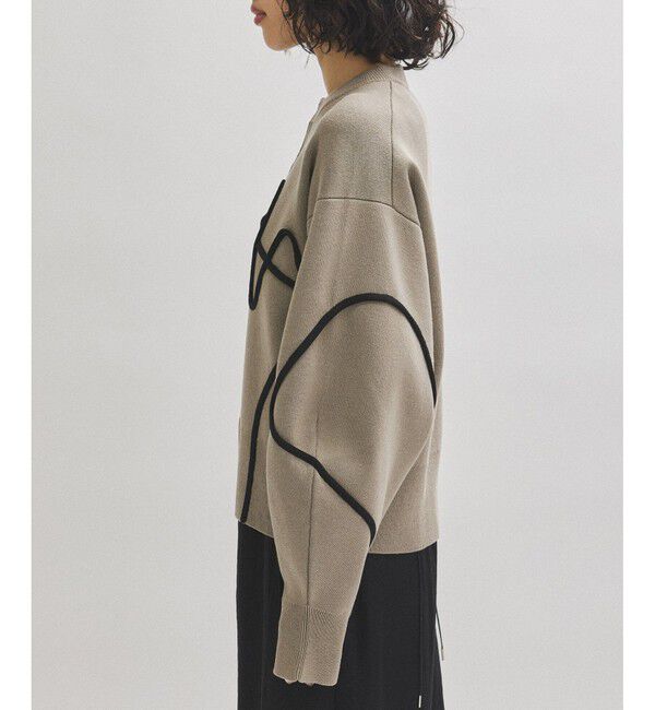 ADAM ET ROPE'「【サステナブル】ラインアートカーディガン」|カーディガン|