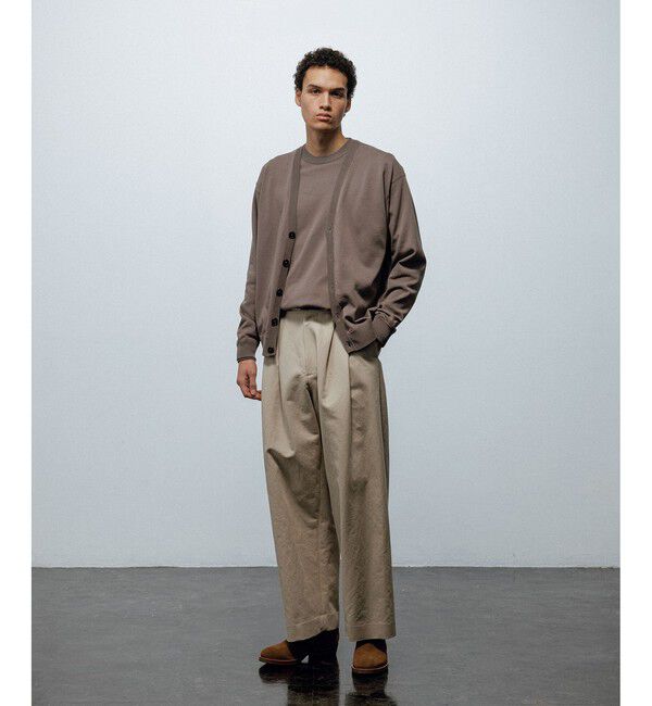 ADAM ET ROPE'「強撚プレーティングニットカーディガン」|カーディガン|