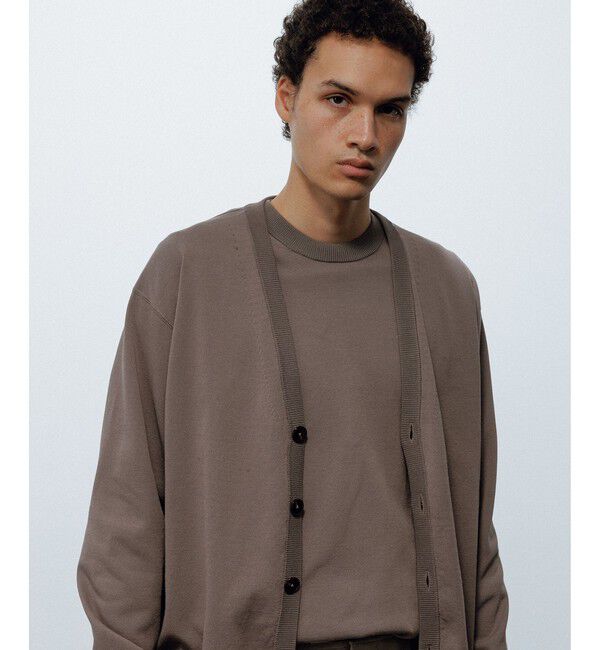 ADAM ET ROPE'「強撚プレーティングニットカーディガン」|カーディガン|