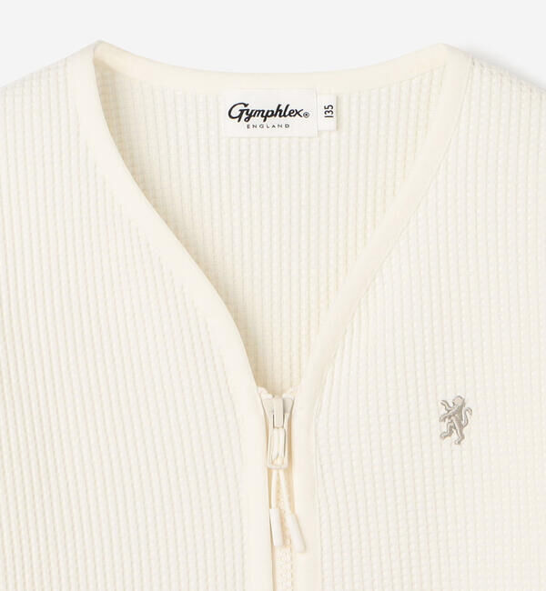 GYMPHLEX「Gymphlex | キッズ ポリワッフル Vネックジップカーディガン」|カーディガン|