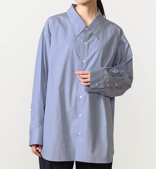  「SOPHIE TALKS ABOUT THE WEATHER | ストライプ オーバーサイズシャツ WOMEN」|シャツ・ブラウス|