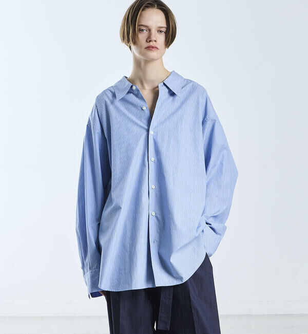  「SOPHIE TALKS ABOUT THE WEATHER | ストライプ オーバーサイズシャツ WOMEN」|シャツ・ブラウス|