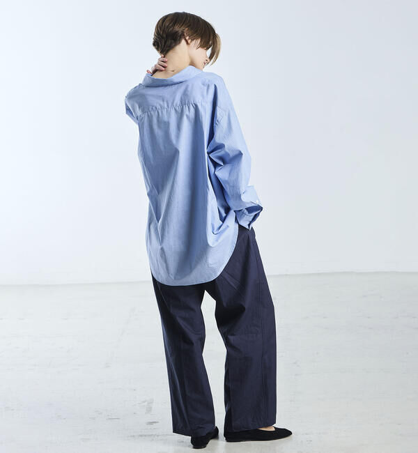  「SOPHIE TALKS ABOUT THE WEATHER | ストライプ オーバーサイズシャツ WOMEN」|シャツ・ブラウス|