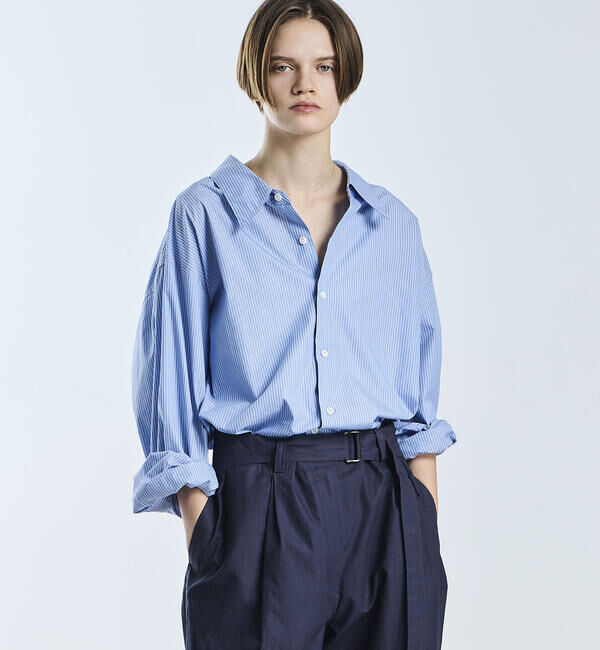  「SOPHIE TALKS ABOUT THE WEATHER | ストライプ オーバーサイズシャツ WOMEN」|シャツ・ブラウス|