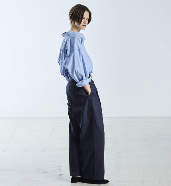  「SOPHIE TALKS ABOUT THE WEATHER | ストライプ オーバーサイズシャツ WOMEN」|シャツ・ブラウス|