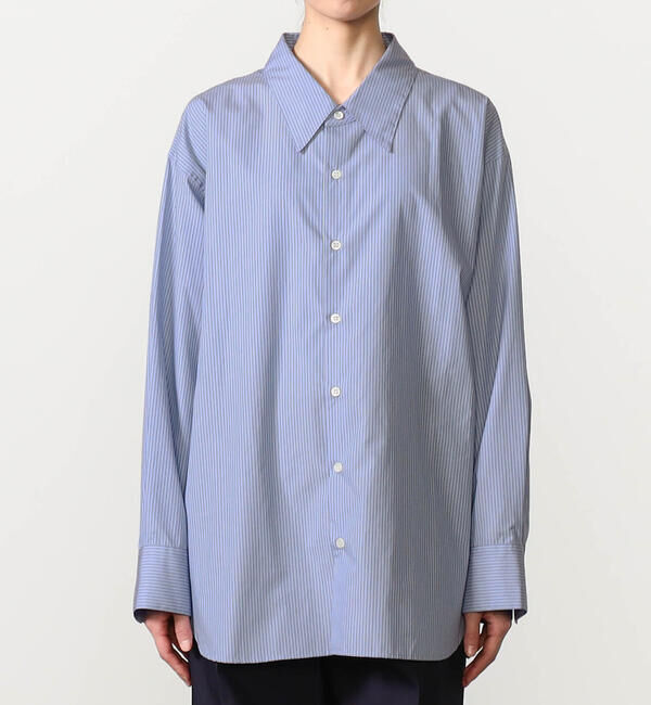  「SOPHIE TALKS ABOUT THE WEATHER | ストライプ オーバーサイズシャツ WOMEN」|シャツ・ブラウス|