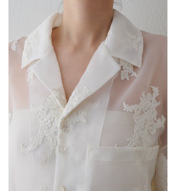  「オーガンジーレースシャツ」|シャツ・ブラウス|