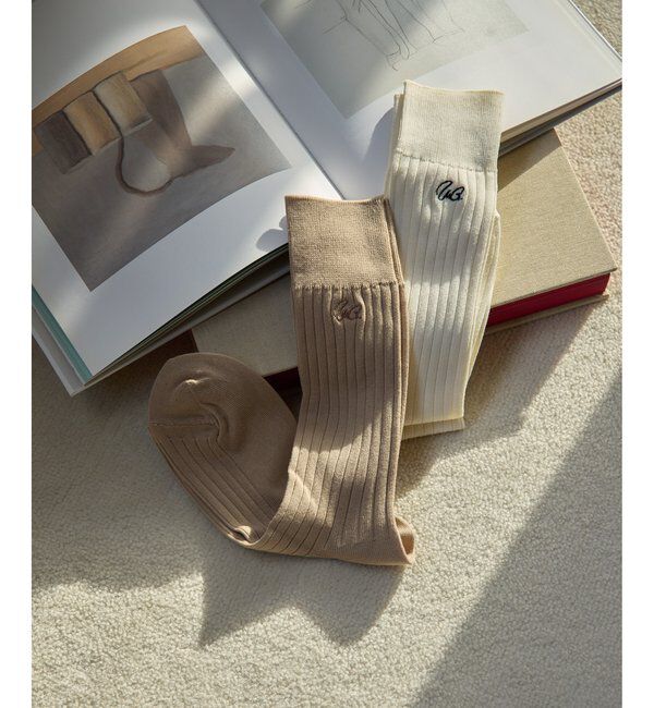  「刺繍ソックス」|タイツ・ストッキング|ベージュ