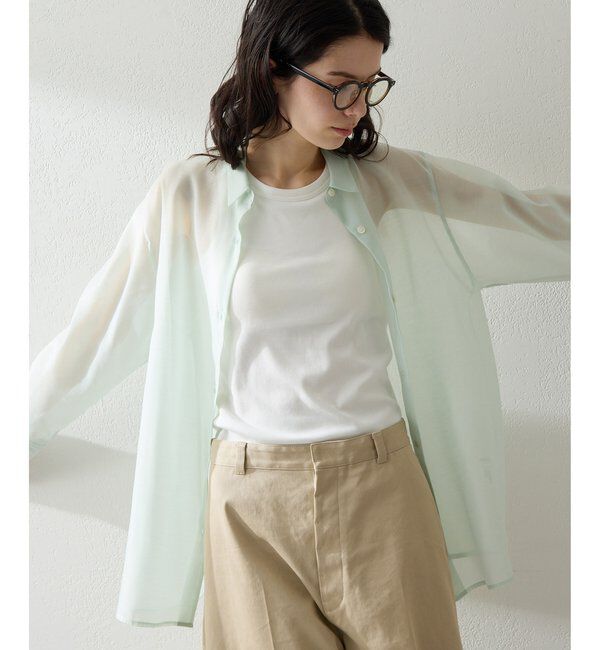 THE PAUSE「【THE PAUSE】シアーオーガンジーシャツ」|シャツ・ブラウス|