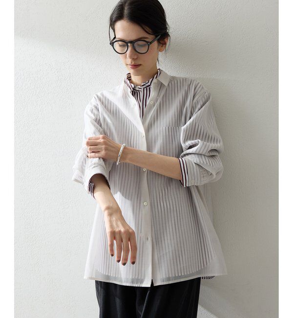 THE PAUSE「【THE PAUSE】シアーオーガンジーシャツ」|シャツ・ブラウス|