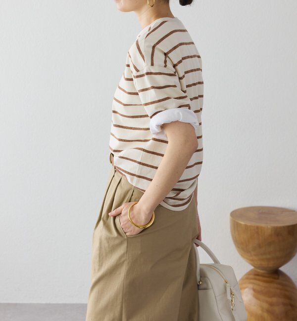  「予約【大人のボーダーTシャツ】マルチボーダーゴブソデTee」|Tシャツ・カットソー|