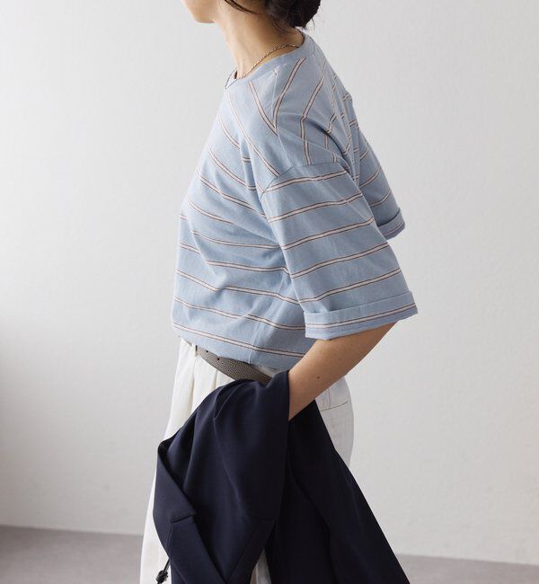  「予約【大人のボーダーTシャツ】マルチボーダーゴブソデTee」|Tシャツ・カットソー|