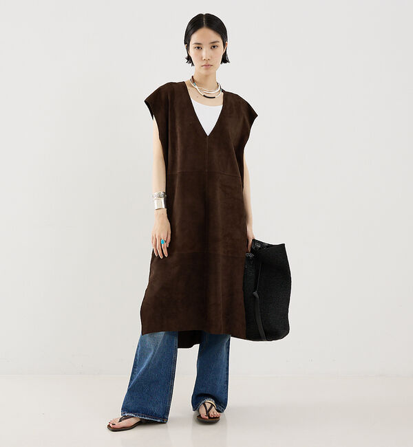 The Store by C' 「【METHODE】HABITO in SUEDE／スエードワンピース」|ワンピース|チョコ