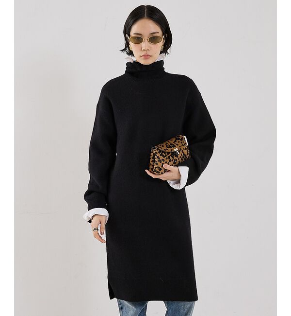 The Store by C' 「【TOTEME】BROAD TURTLENECK DRESS／タートルネックニッ」|ワンピース|ブラック