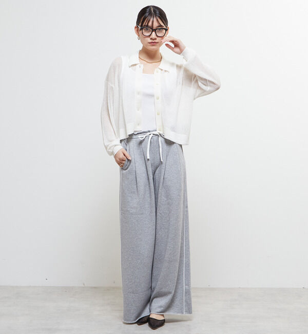 Soffitto「衿付きメッシュカーディガン」|カーディガン|