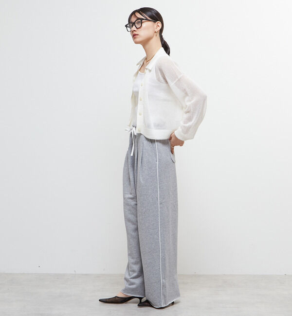 Soffitto「衿付きメッシュカーディガン」|カーディガン|