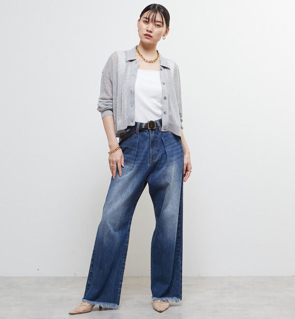 Soffitto「衿付きメッシュカーディガン」|カーディガン|