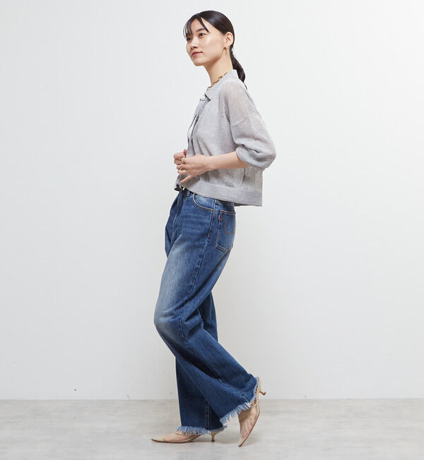 Soffitto「衿付きメッシュカーディガン」|カーディガン|