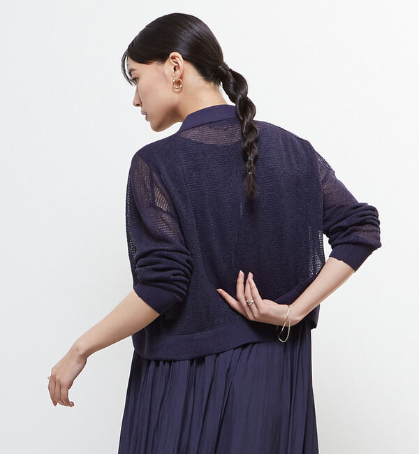 Soffitto「衿付きメッシュカーディガン」|カーディガン|