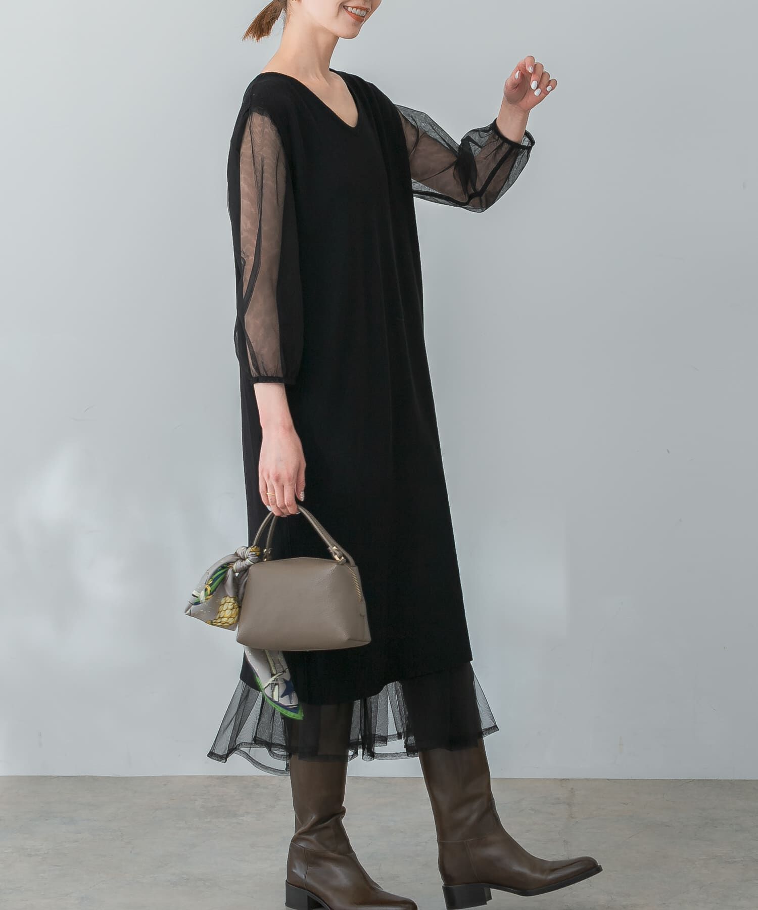 URBAN RESEARCH ROSSO「TORRAZZO DONNA　ニット&times;オーガンジーリバーシブルワンピース」|ワンピース|