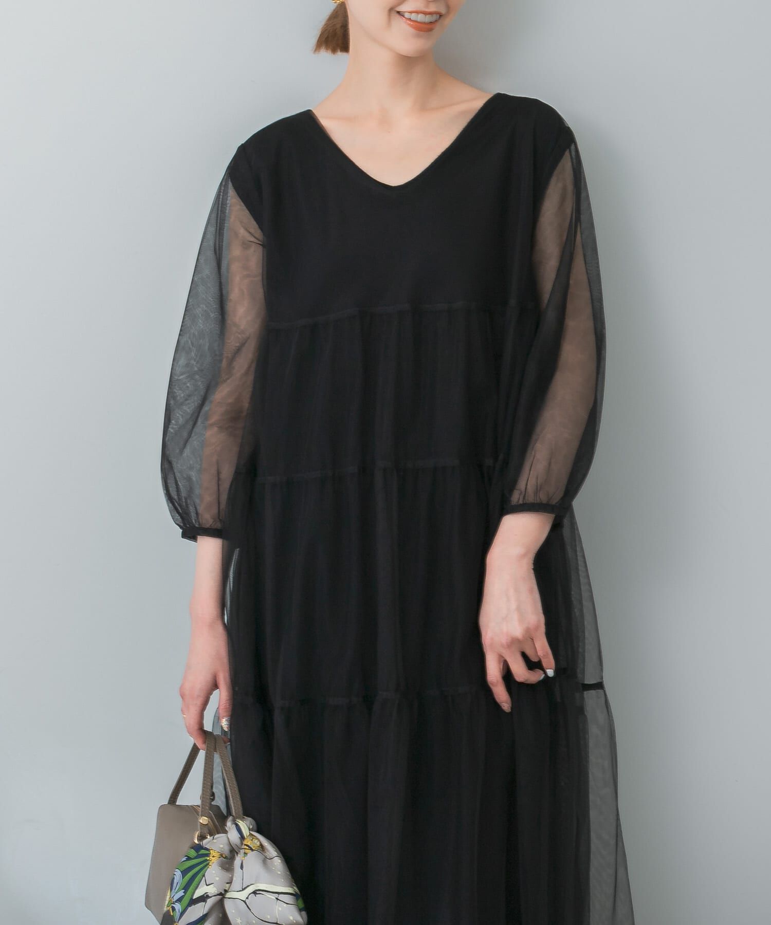 URBAN RESEARCH ROSSO「TORRAZZO DONNA　ニット&times;オーガンジーリバーシブルワンピース」|ワンピース|