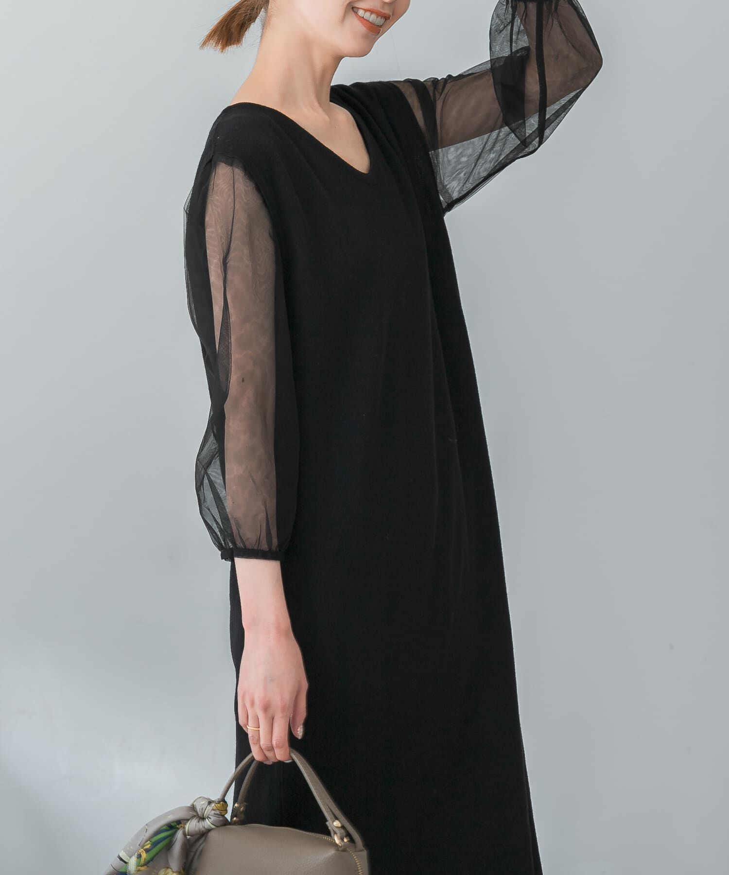 URBAN RESEARCH ROSSO「TORRAZZO DONNA　ニット&times;オーガンジーリバーシブルワンピース」|ワンピース|