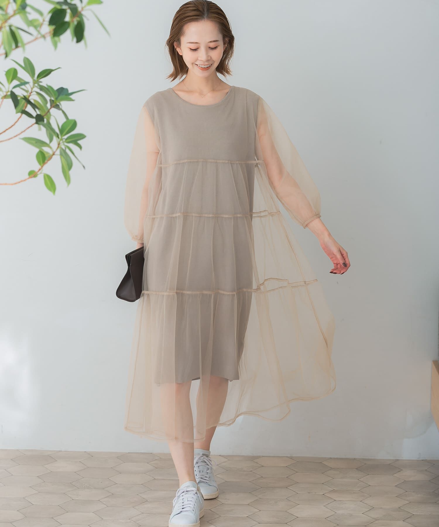 URBAN RESEARCH ROSSO「TORRAZZO DONNA　ニット&times;オーガンジーリバーシブルワンピース」|ワンピース|