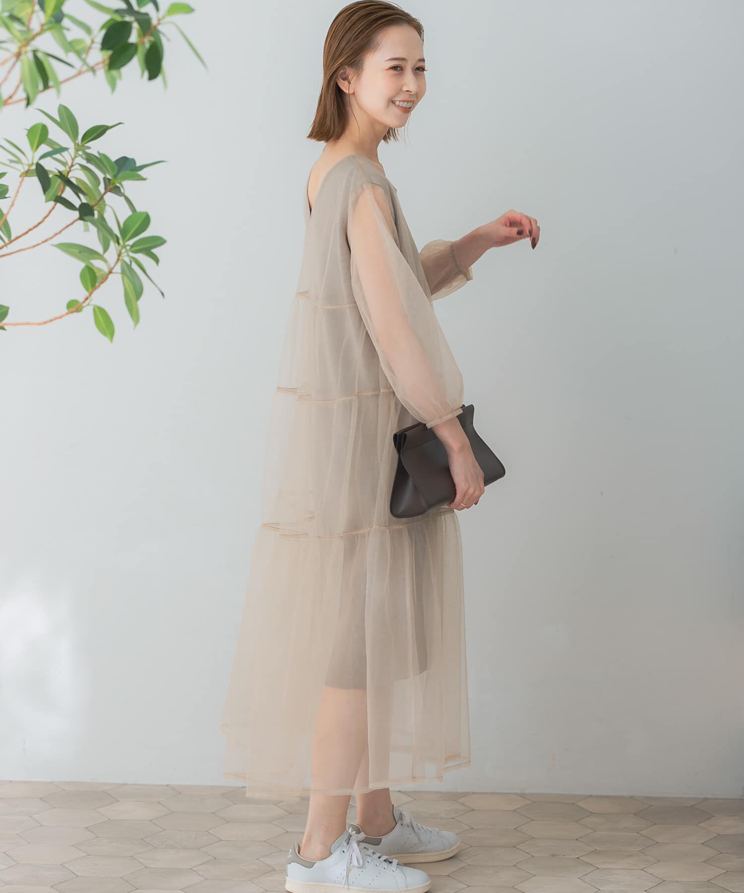 URBAN RESEARCH ROSSO「TORRAZZO DONNA　ニット&times;オーガンジーリバーシブルワンピース」|ワンピース|