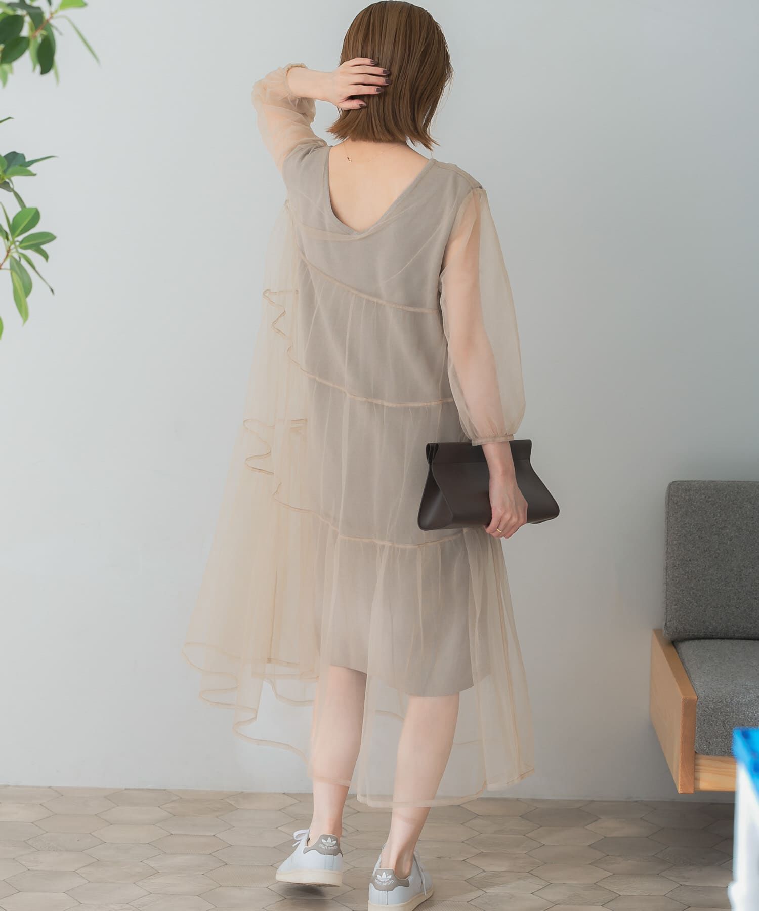 URBAN RESEARCH ROSSO「TORRAZZO DONNA　ニット&times;オーガンジーリバーシブルワンピース」|ワンピース|