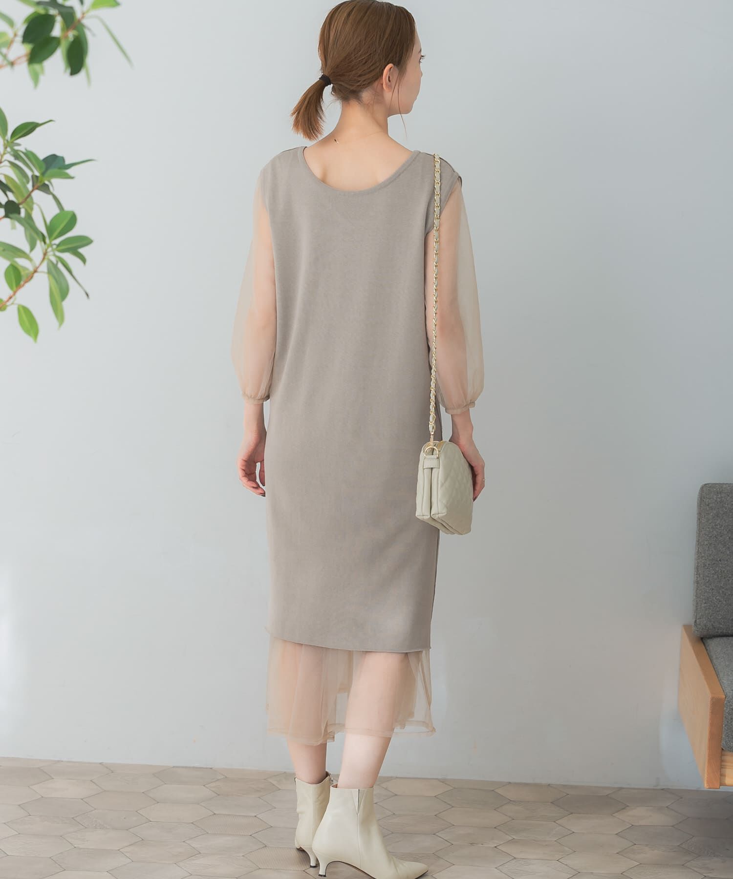 URBAN RESEARCH ROSSO「TORRAZZO DONNA　ニット&times;オーガンジーリバーシブルワンピース」|ワンピース|