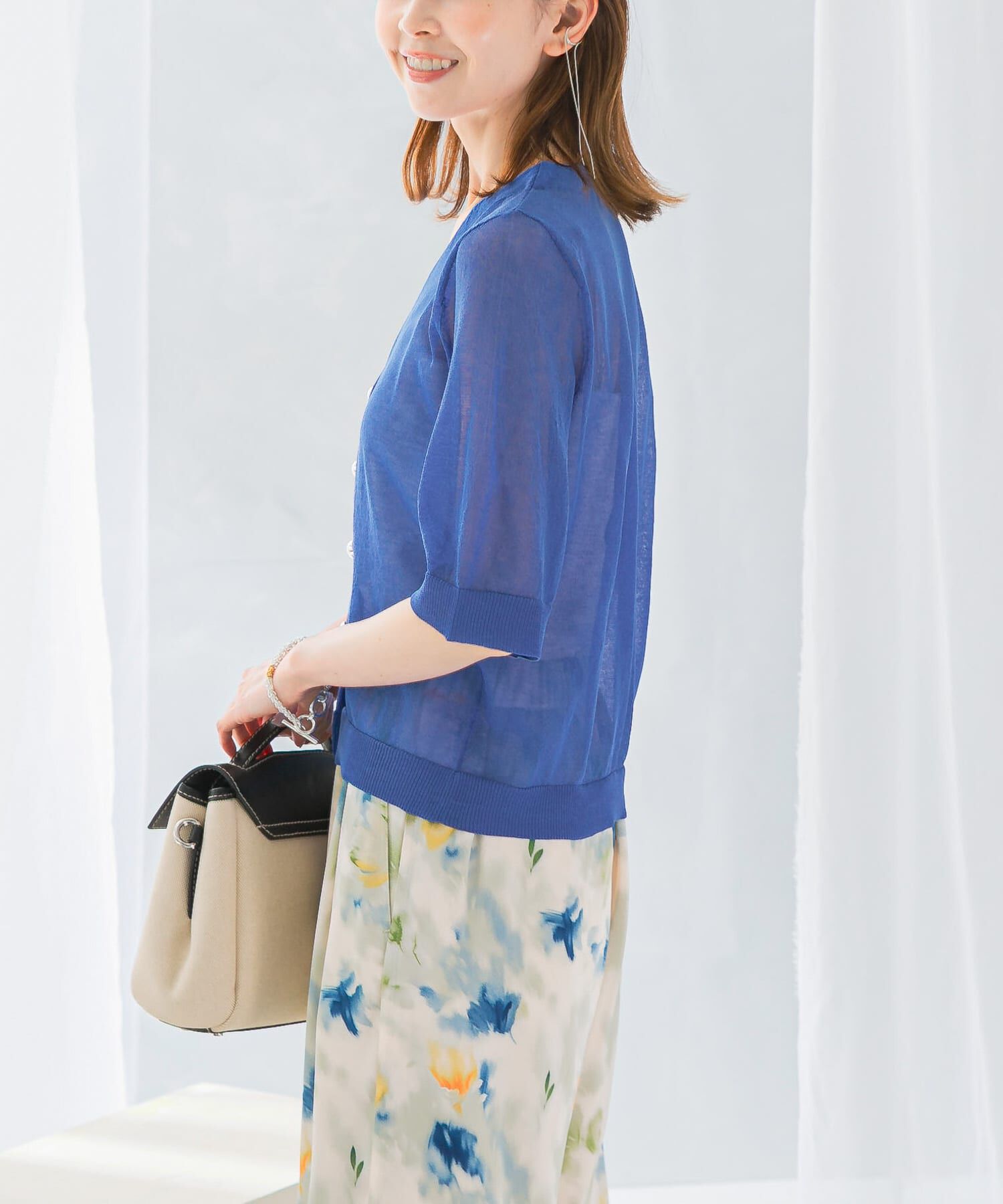 URBAN RESEARCH ROSSO「デザインボタンシアーカーディガン」|カーディガン|