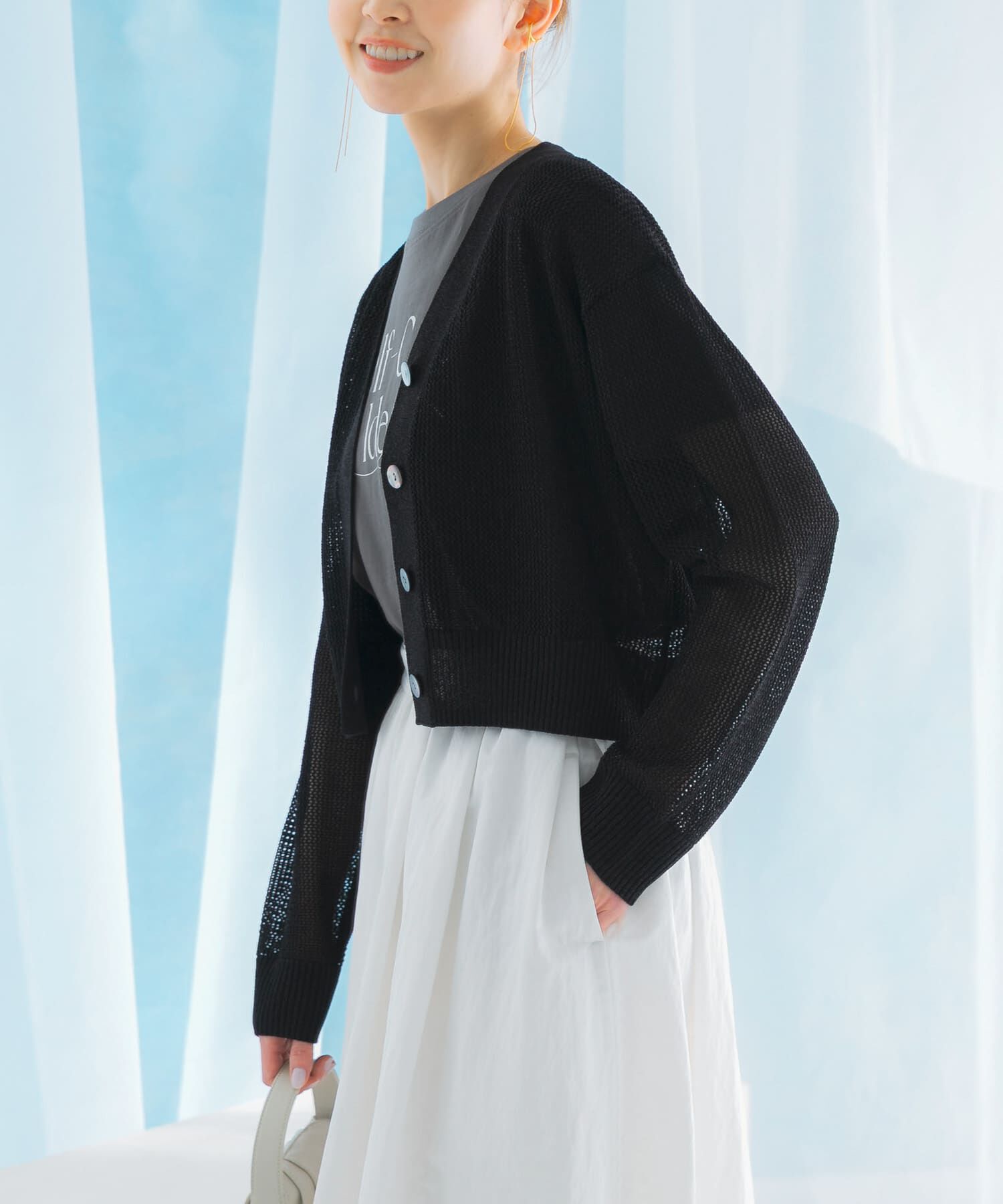 URBAN RESEARCH ROSSO「メッシュラメショートカーディガン」|カーディガン|