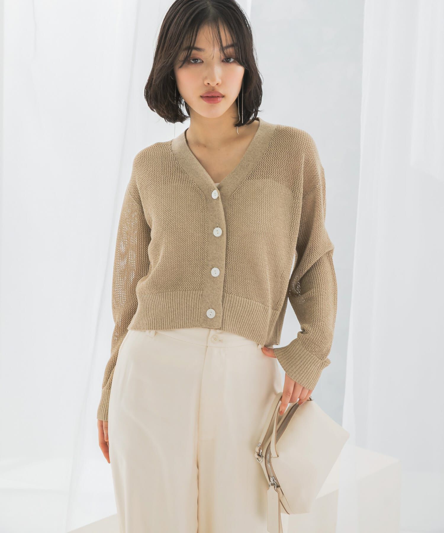 URBAN RESEARCH ROSSO「メッシュラメショートカーディガン」|カーディガン|