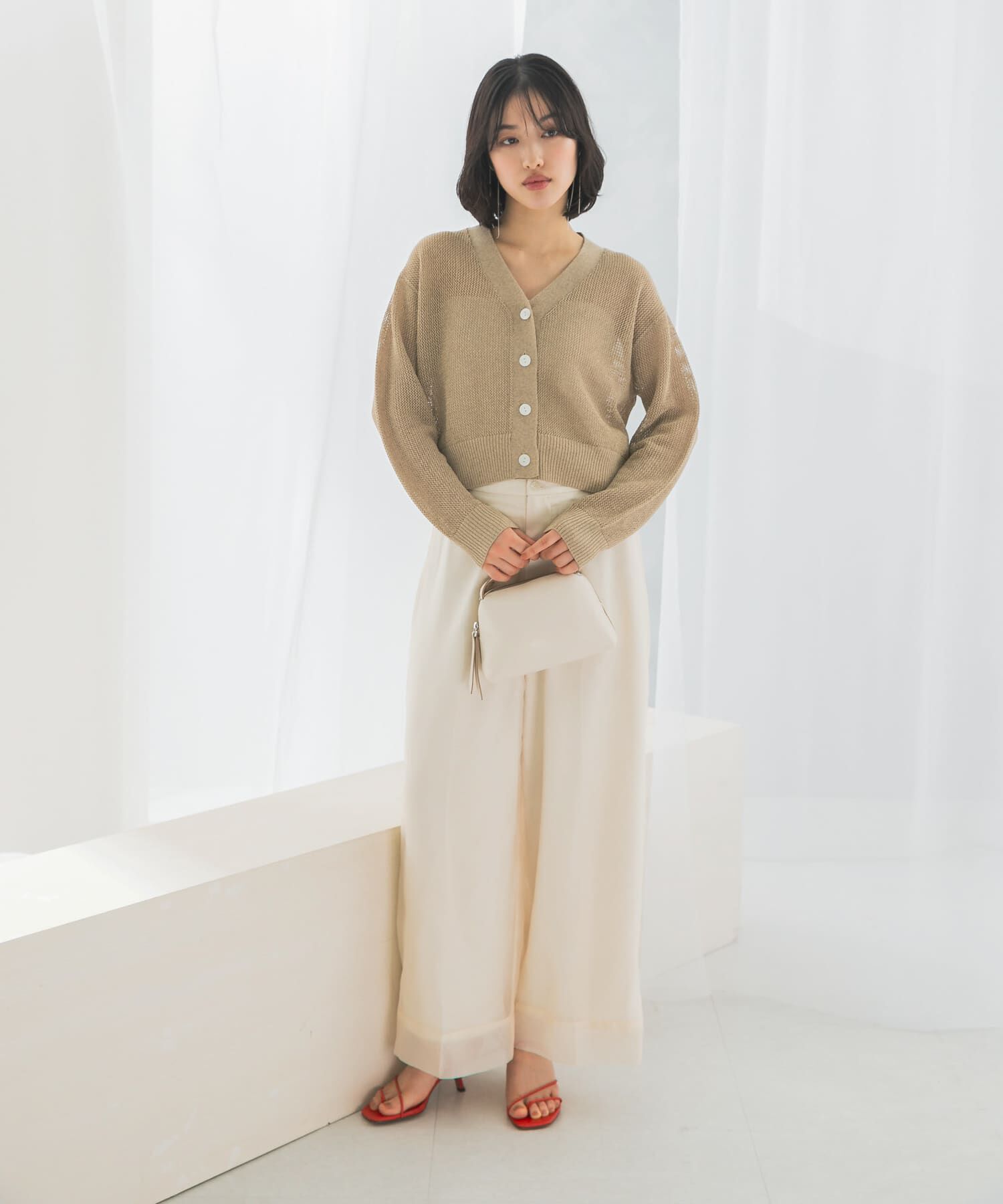 URBAN RESEARCH ROSSO「メッシュラメショートカーディガン」|カーディガン|