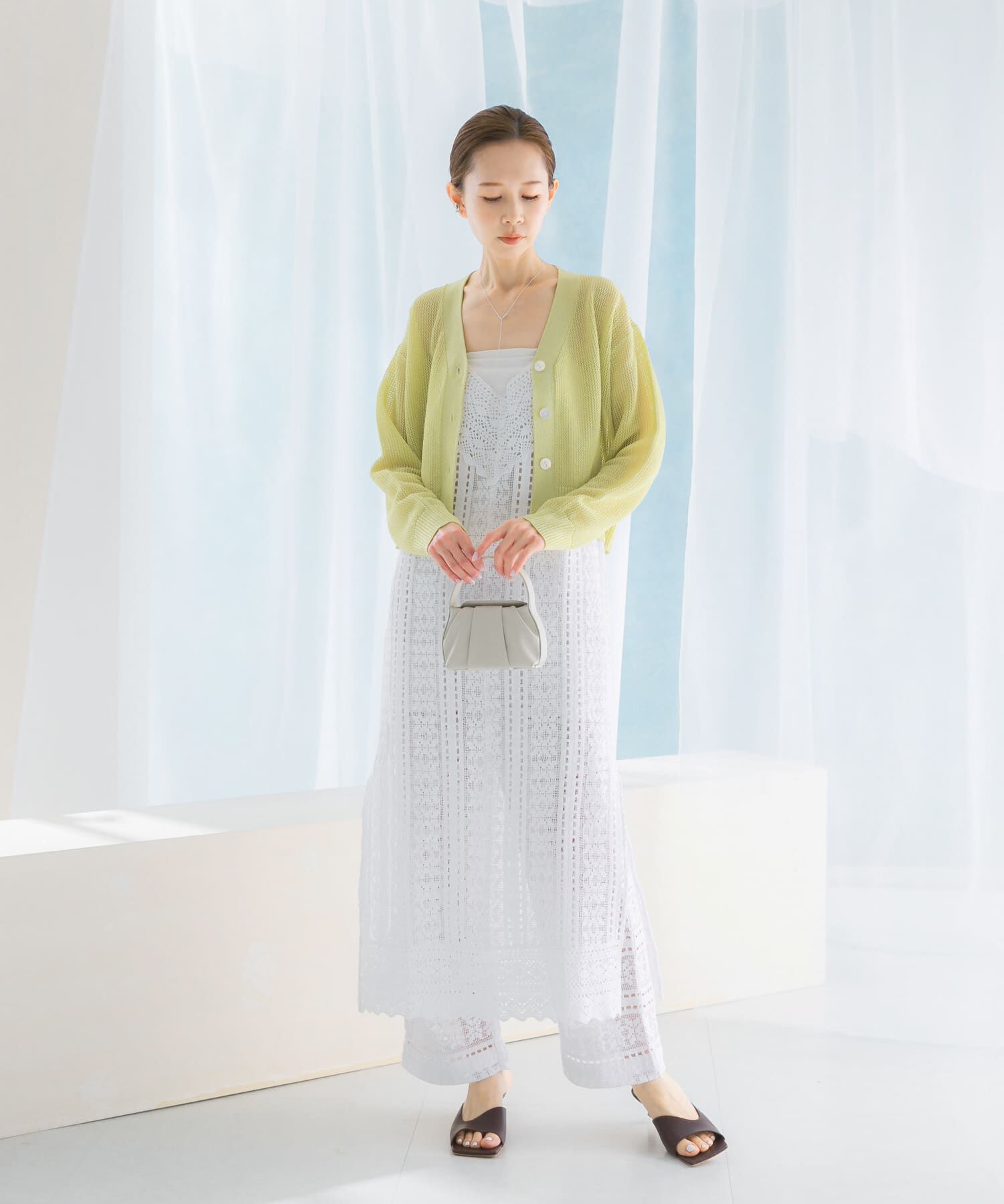 URBAN RESEARCH ROSSO「メッシュラメショートカーディガン」|カーディガン|