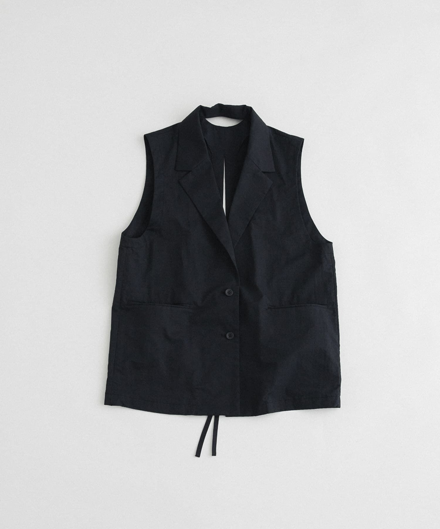 LAATO「no sleeve slit jacket」|ノーカラーコート|