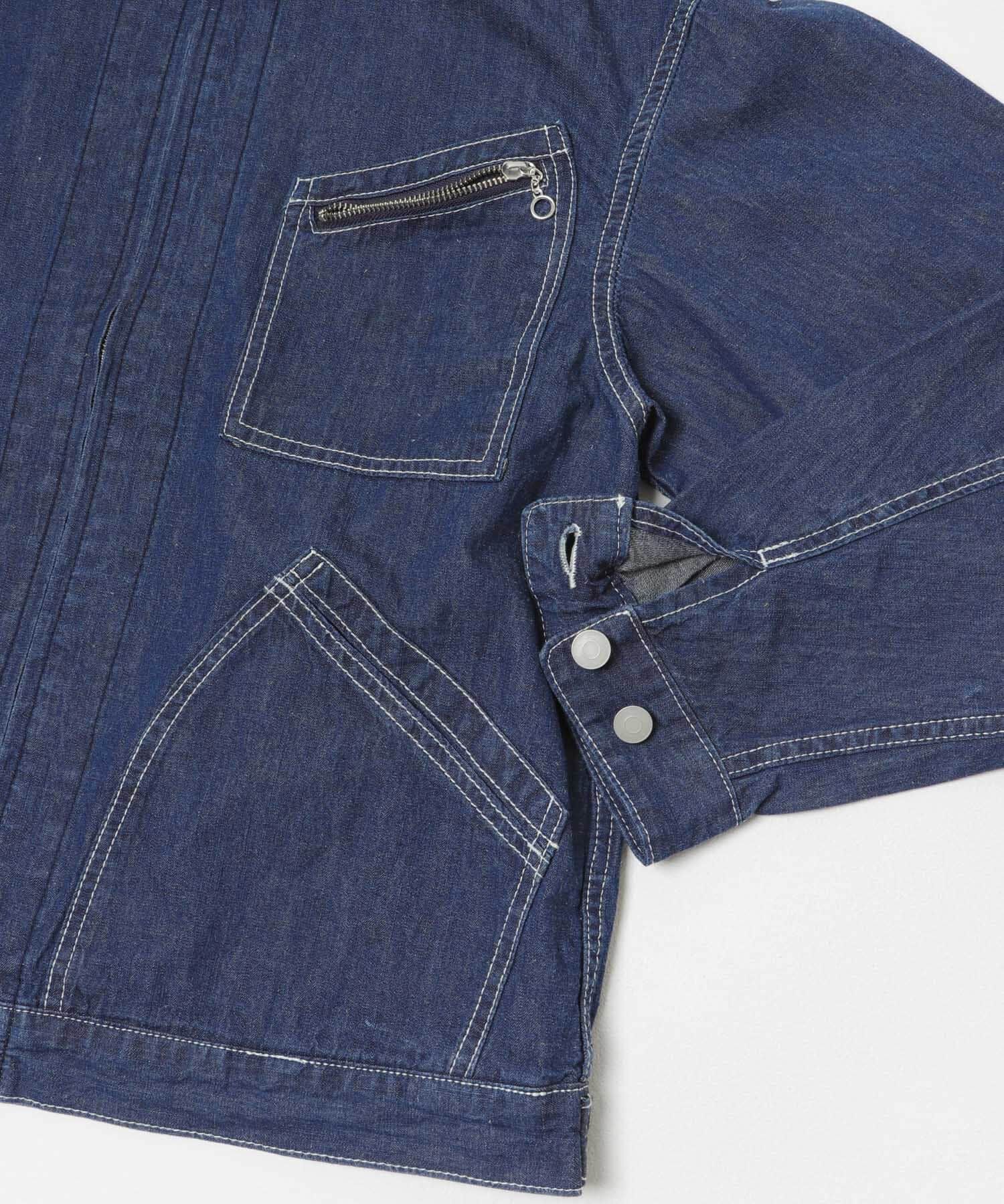 URBAN RESEARCH DOORS「FORK&SPOON　綿麻デニムジップブルゾン」|ブルゾン・スタジャン|