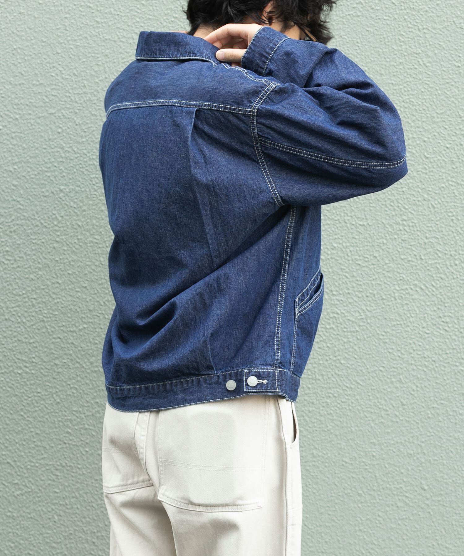 URBAN RESEARCH DOORS「FORK&SPOON　綿麻デニムジップブルゾン」|ブルゾン・スタジャン|