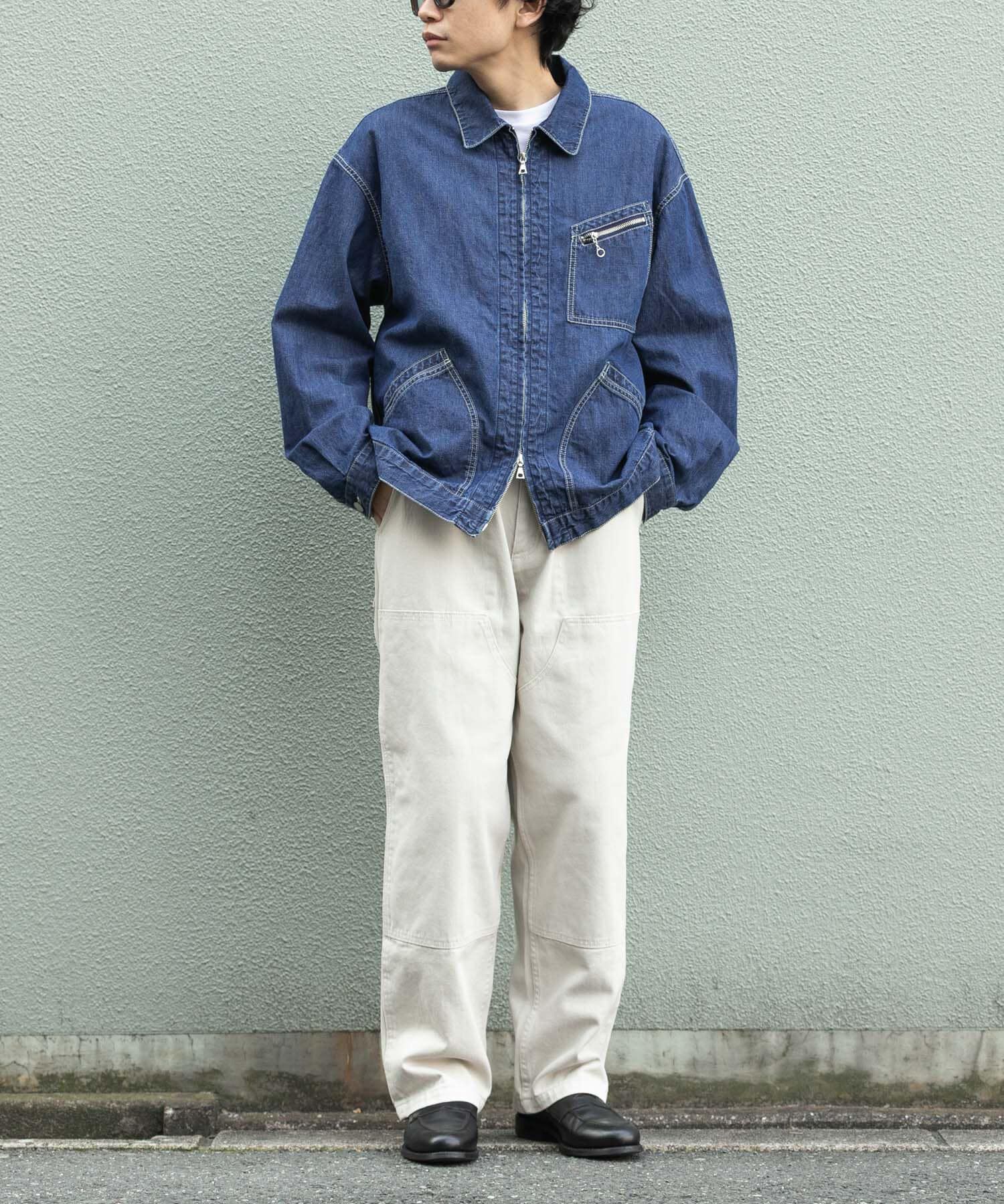 URBAN RESEARCH DOORS「FORK&SPOON　綿麻デニムジップブルゾン」|ブルゾン・スタジャン|