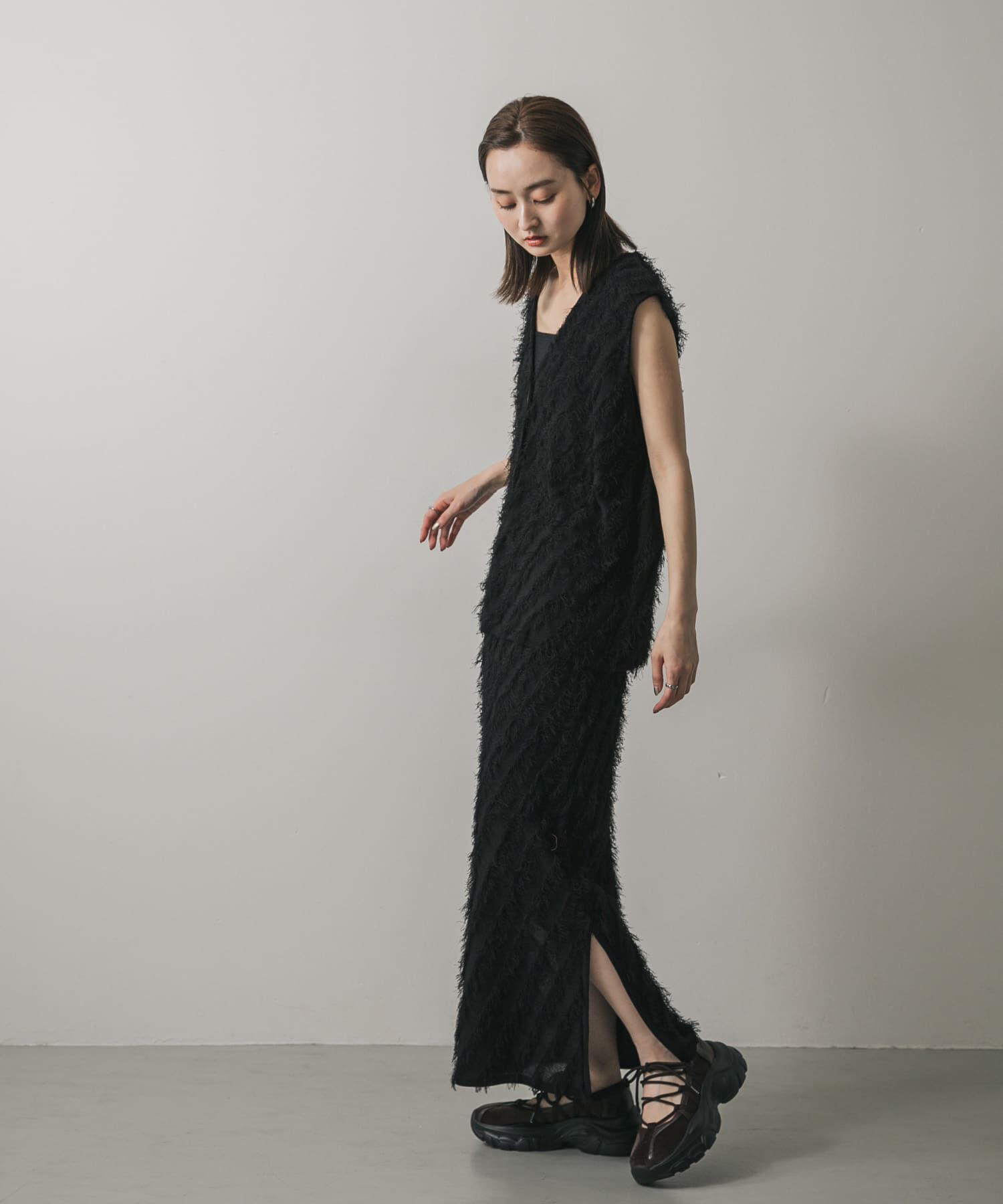 SENSE OF PLACE by URBAN RESEARCH「フリンジニットスカート」|スカート|