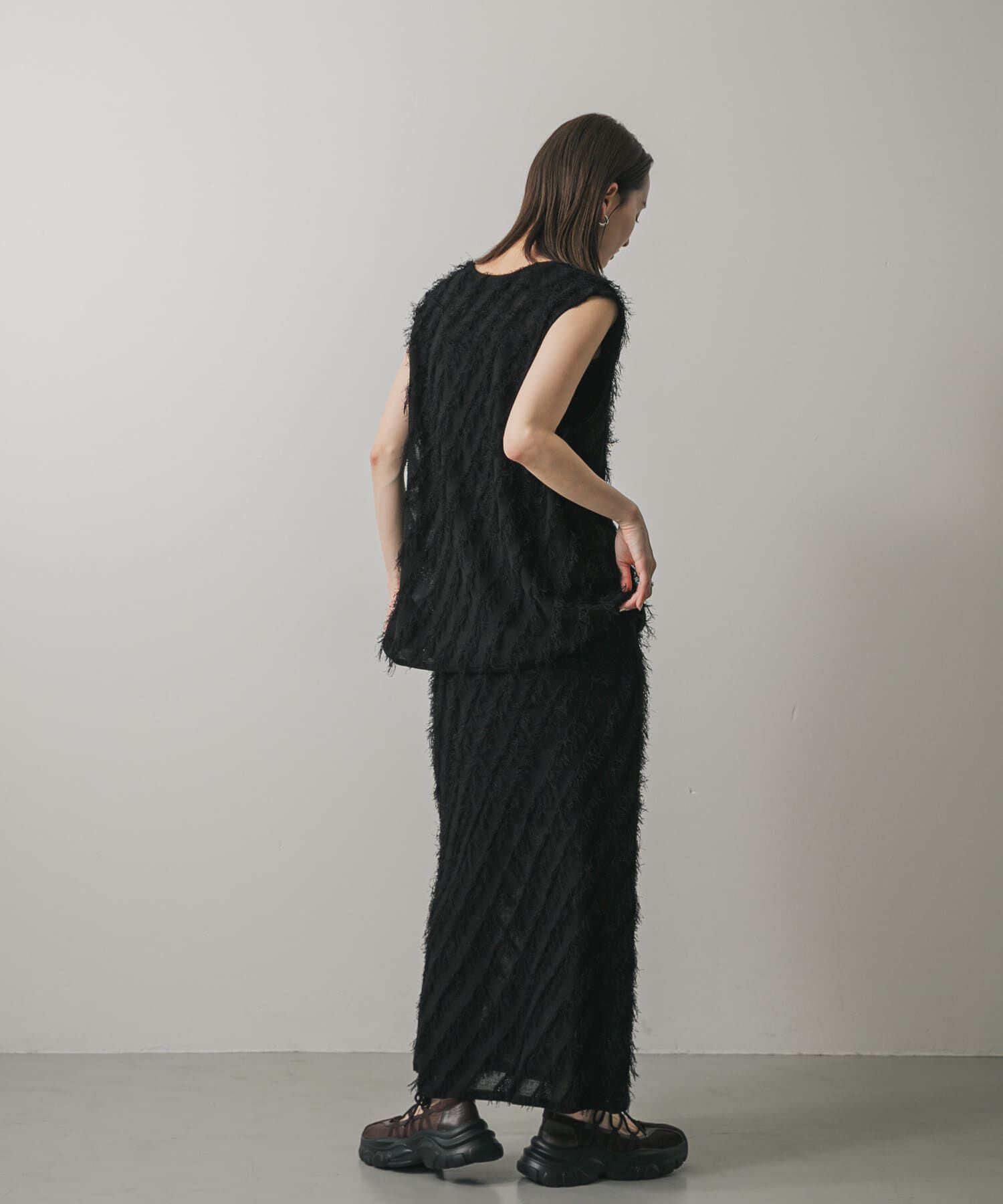 SENSE OF PLACE by URBAN RESEARCH「フリンジニットスカート」|スカート|