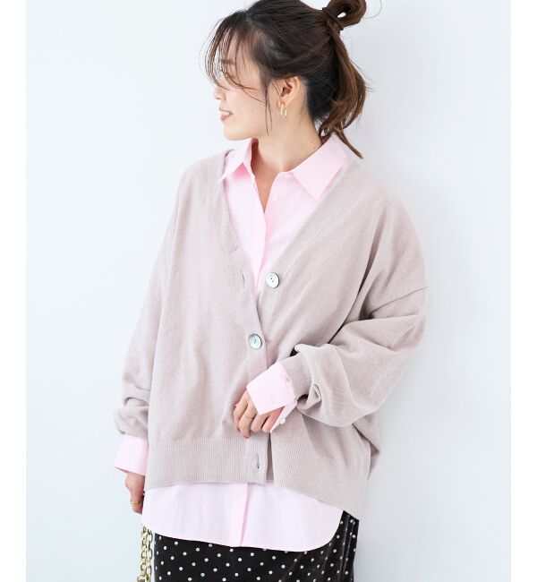  「モールヤーンVネックカーディガン」|カーディガン|