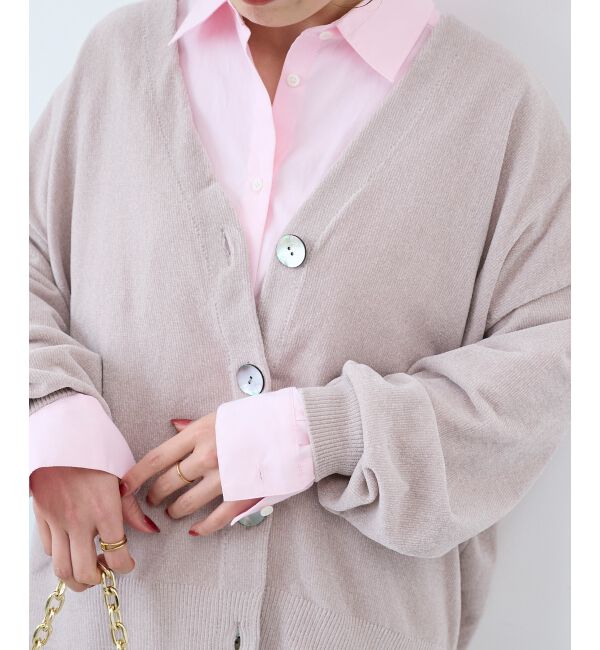  「モールヤーンVネックカーディガン」|カーディガン|