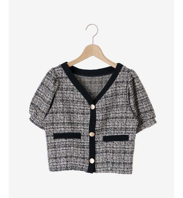 MAJESTICLEGON「カットツイードカーディガン」|カーディガン|