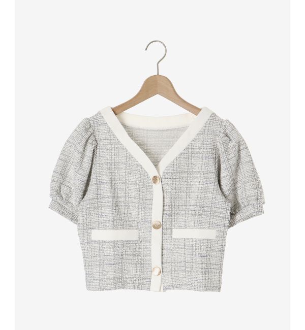 MAJESTICLEGON「カットツイードカーディガン」|カーディガン|