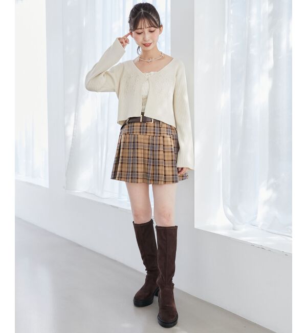 MAJESTICLEGON「リボンエンブロイダリーカーディガン」|カーディガン|