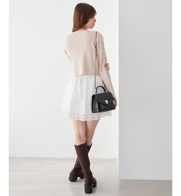 MAJESTICLEGON「リボンエンブロイダリーカーディガン」|カーディガン|